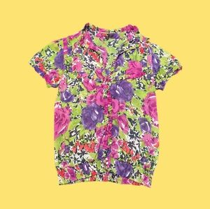 Y2K Era Forever 21 Button Up Floral Blouse